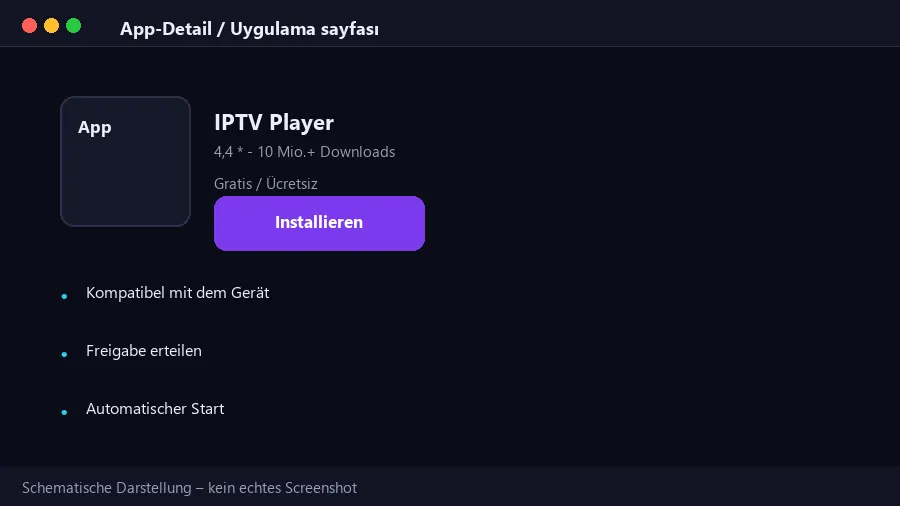 Schematische Ansicht der App-Installation auf dem Fire TV